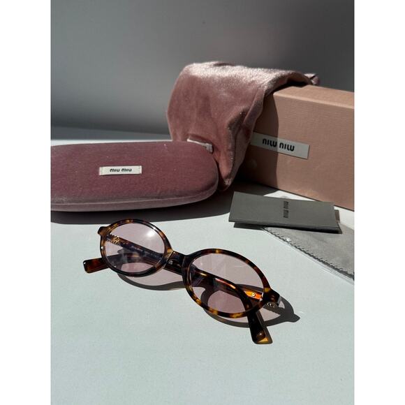 NEW Miu Miu MU04ZS Regard Sunglasses in Havana Pink $518 main image 6